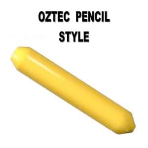 Yellow Vibrator Head with "Oztec Pencil Style" above the image | Concrete Vibrator | HappyJack.com | Since 1992